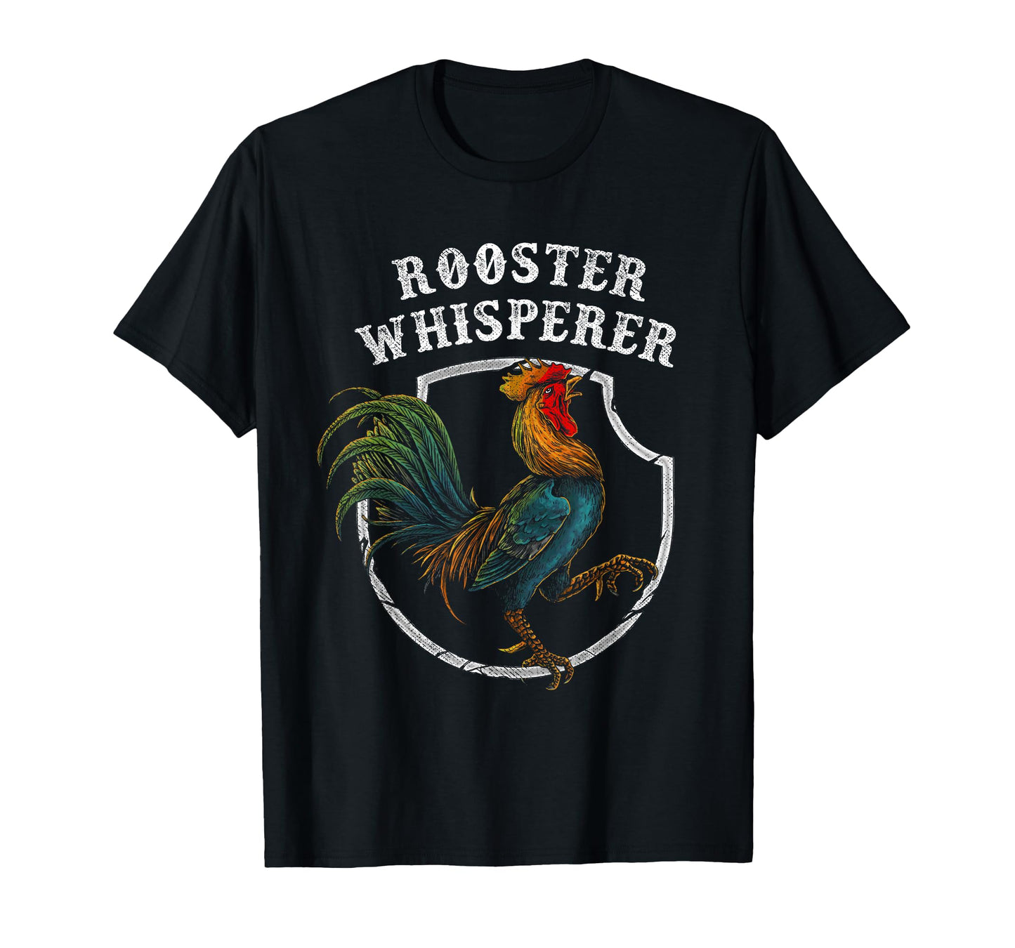 Rooster Whisperer Funny Farmer Gift Retro Shirt Cock Bird T-Shirt