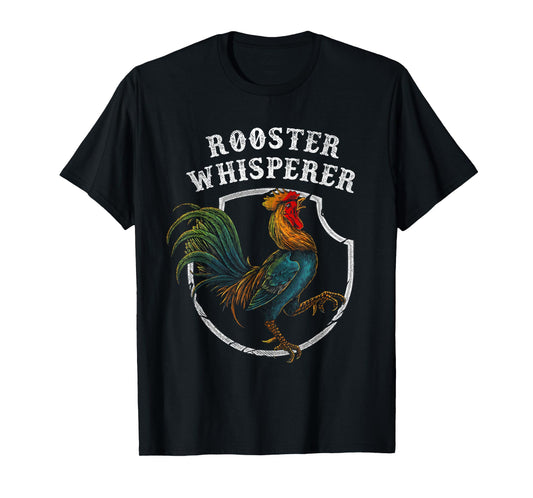 Rooster Whisperer Funny Farmer Gift Retro Shirt Cock Bird T-Shirt