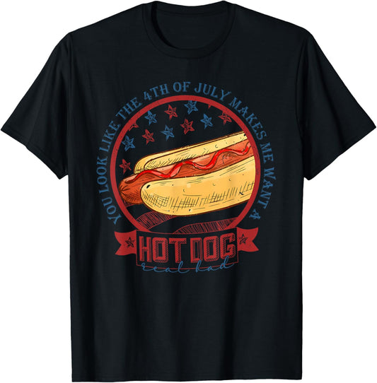 Funny You Look Like 4th of July Hotdog Men Women Kids T-Shirt
