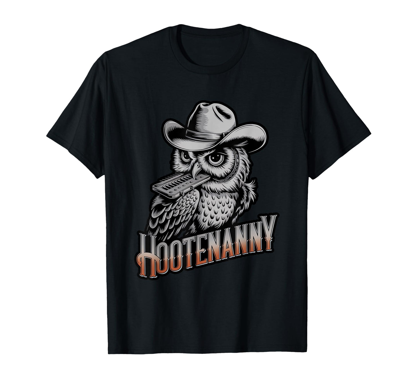 Hootenanny Owl Lover Musical Instrument Folk Music T-Shirt