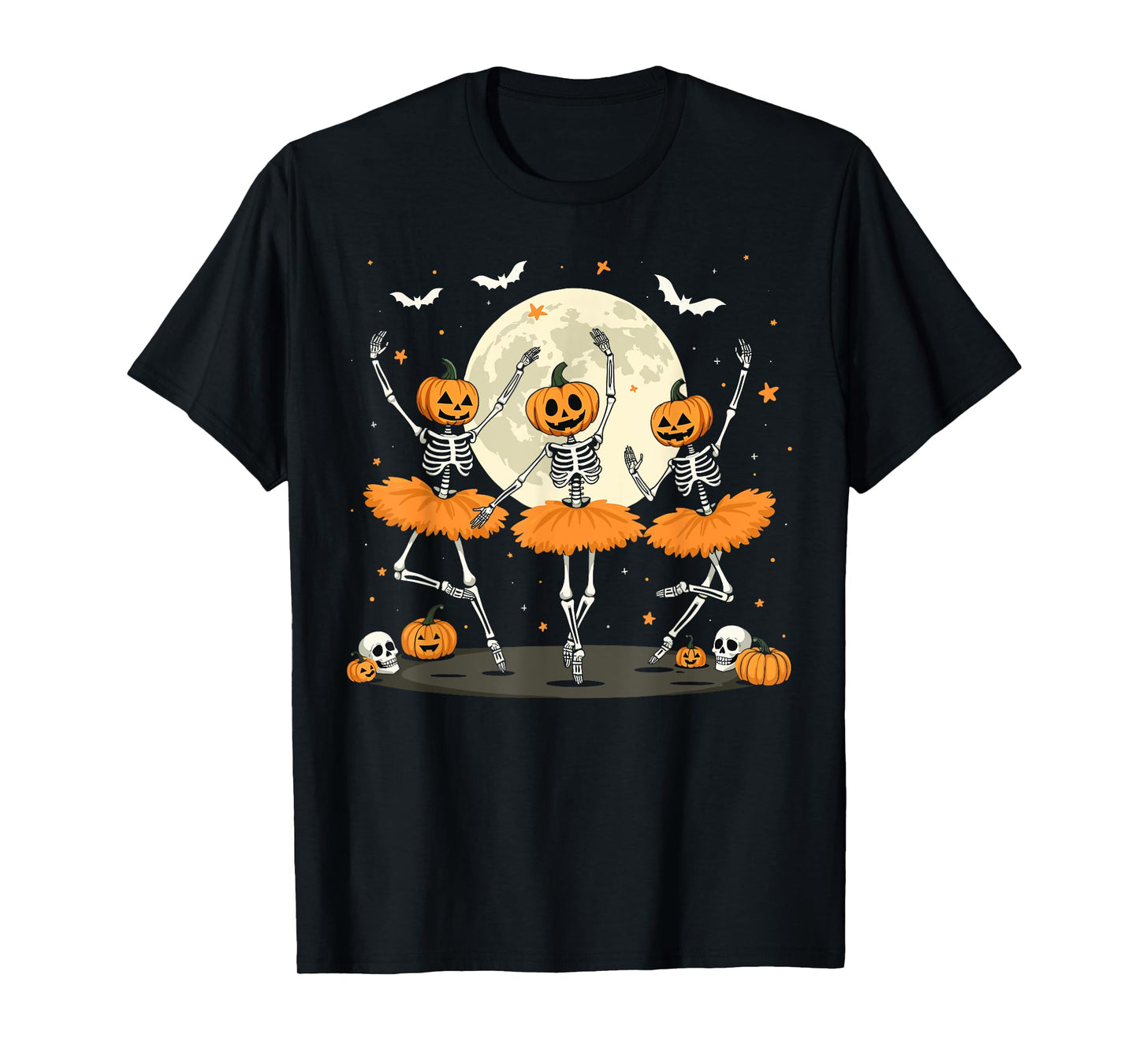 Fun Dancing Skeleton Halloween Spooky Ballerina Ballet Dance T-Shirt