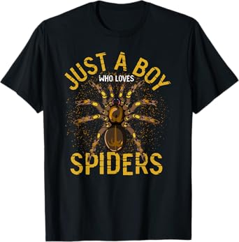 Arachnid Men Boys Gift Idea Just A Boy Who Loves Spiders T-Shirt