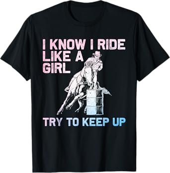 Barrel Racing Design For Women Girls Cowgirl Barrel Racing T-Shirt