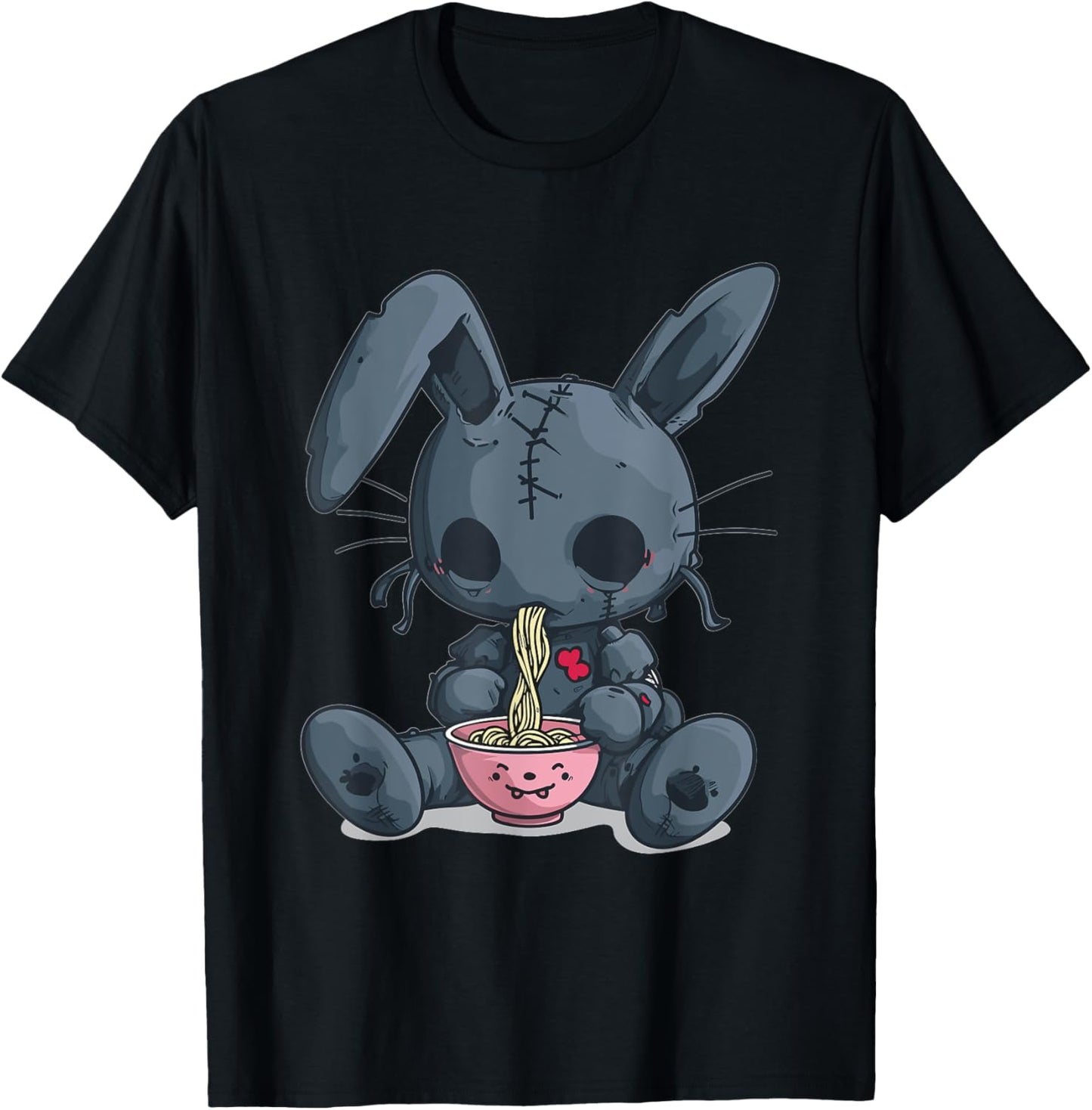 Goth Pastel Creepy Kawaii Rabbit Bunny Voodoo Doll Ramen T-Shirt