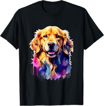 Golden Retriever Dog Watercolor Family T- All Ages Dog Lover Men Women Kids T-Shirt