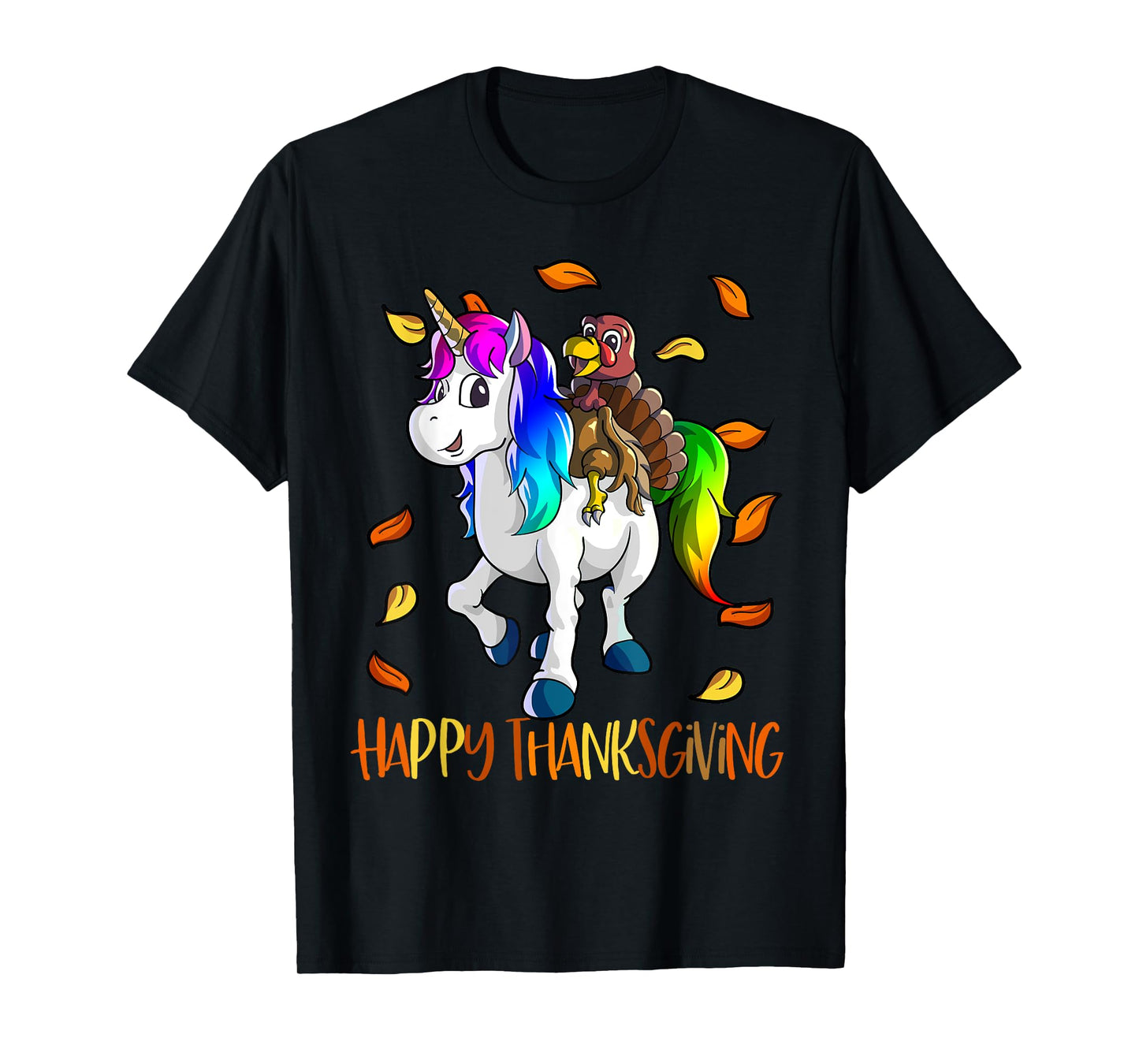 Unicorn Thanksgiving Shirt Girls Kids Unicorn Turkey T-Shirt