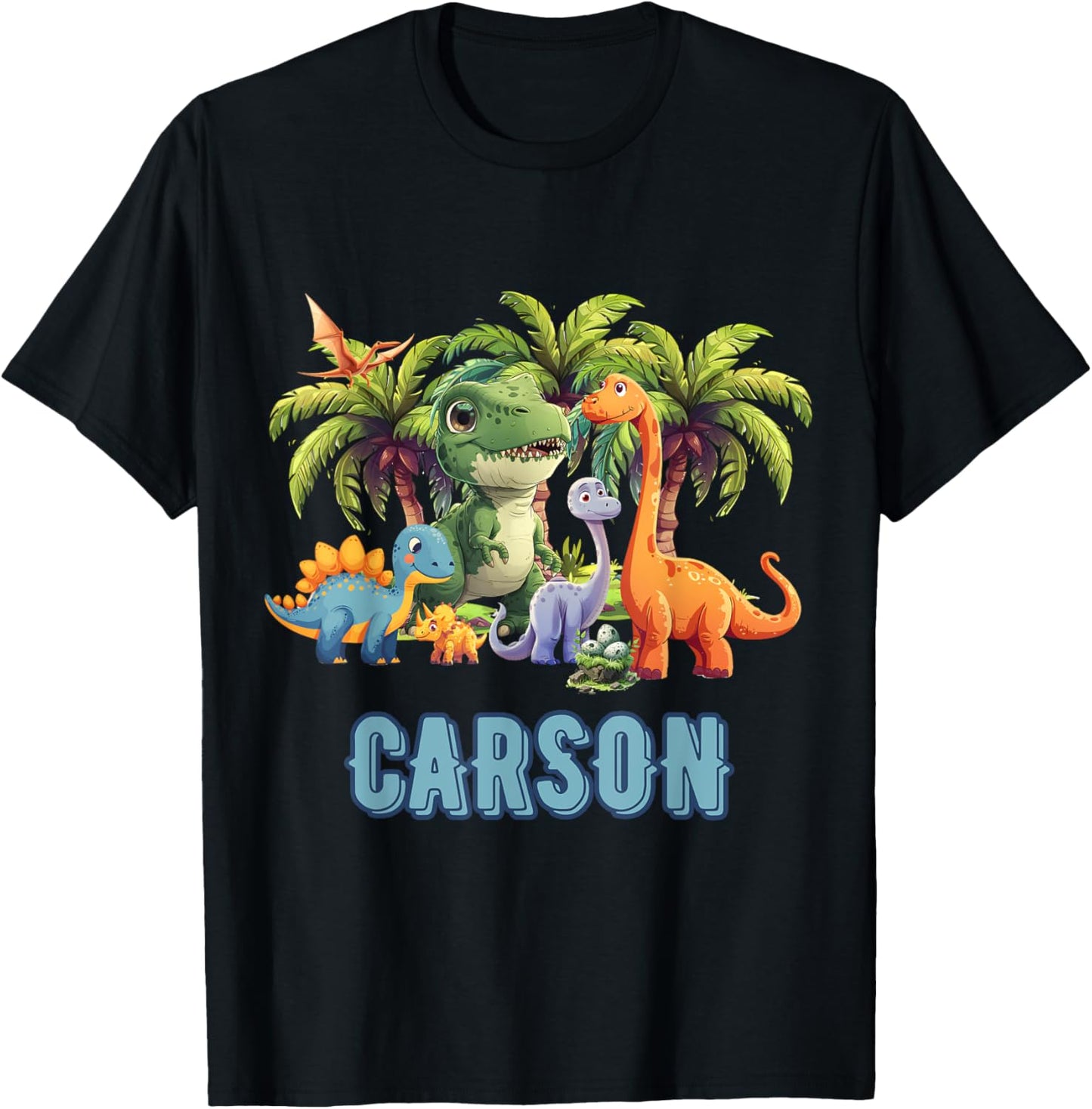 CARSON Dinosaur Personalized Custom First Name Toddler Boy T-Shirt