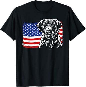 Proud Chesapeake Bay Retriever American Flag patriotic dog T-Shirt for Women Kids Men