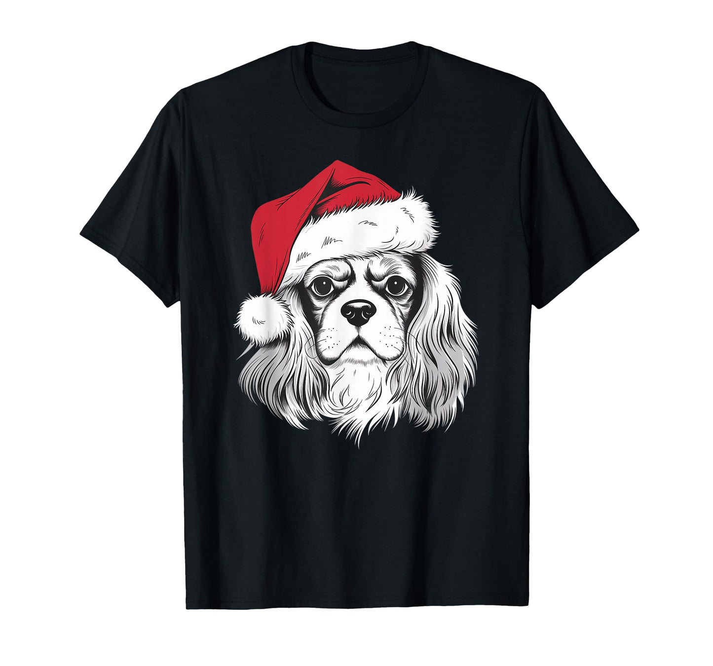 Cavalier Santa on Cavalier King Charles Spaniel Christmas T-Shirt