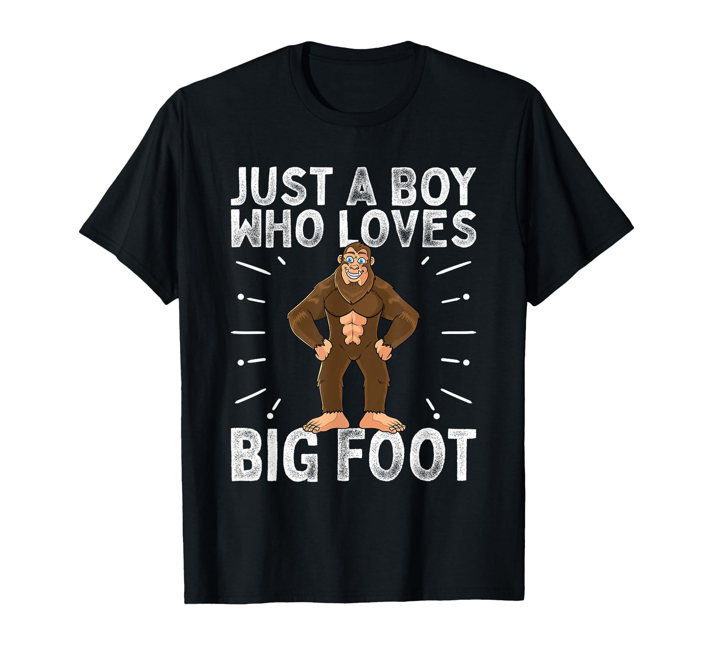 Bigfoot Just A Boy Who Loves Sasquatch Funny Retro Vintage T-Shirt