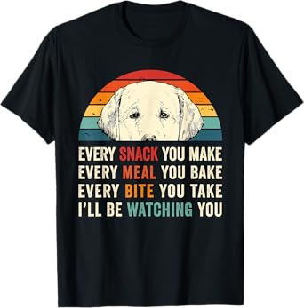 Retro Every snack you make Every meal you bake Yellow Lab T-Shirt
