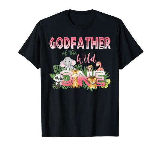 Godfather Of The Wild One Birthday 1st Safari Jungle Family T-Shirt