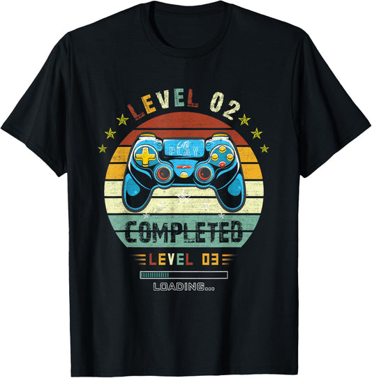 Gamer 2nd Birthday Tee Level 2 Complete Level 3 Loading T-Shirt