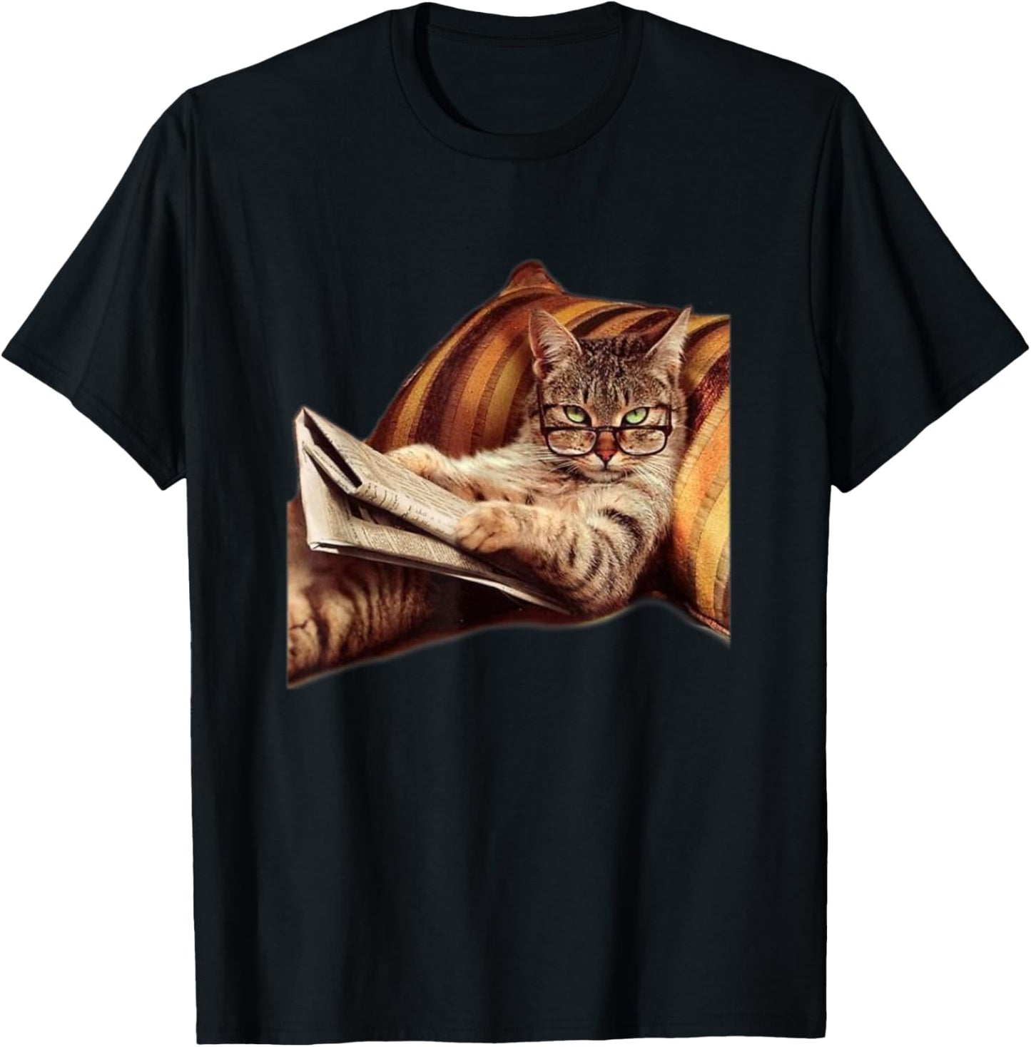 Funny Reading Cat Meme T-Shirt - Internet Humor Book Tee