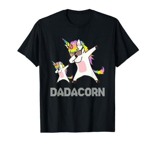 Dadacorn Unicorn Dad T-Shirt - Men-Adults - Black - Small - Short Sleeve - Cotton, Polyester