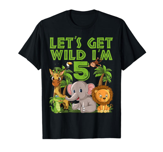 5 Year Old Zoo Birthday Safari Jungle Animal 5th B-day T-Shirt