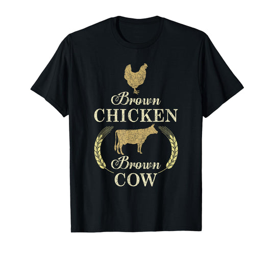 Brown Chicken Brown Cow Animals Lover Farmer T-Shirt
