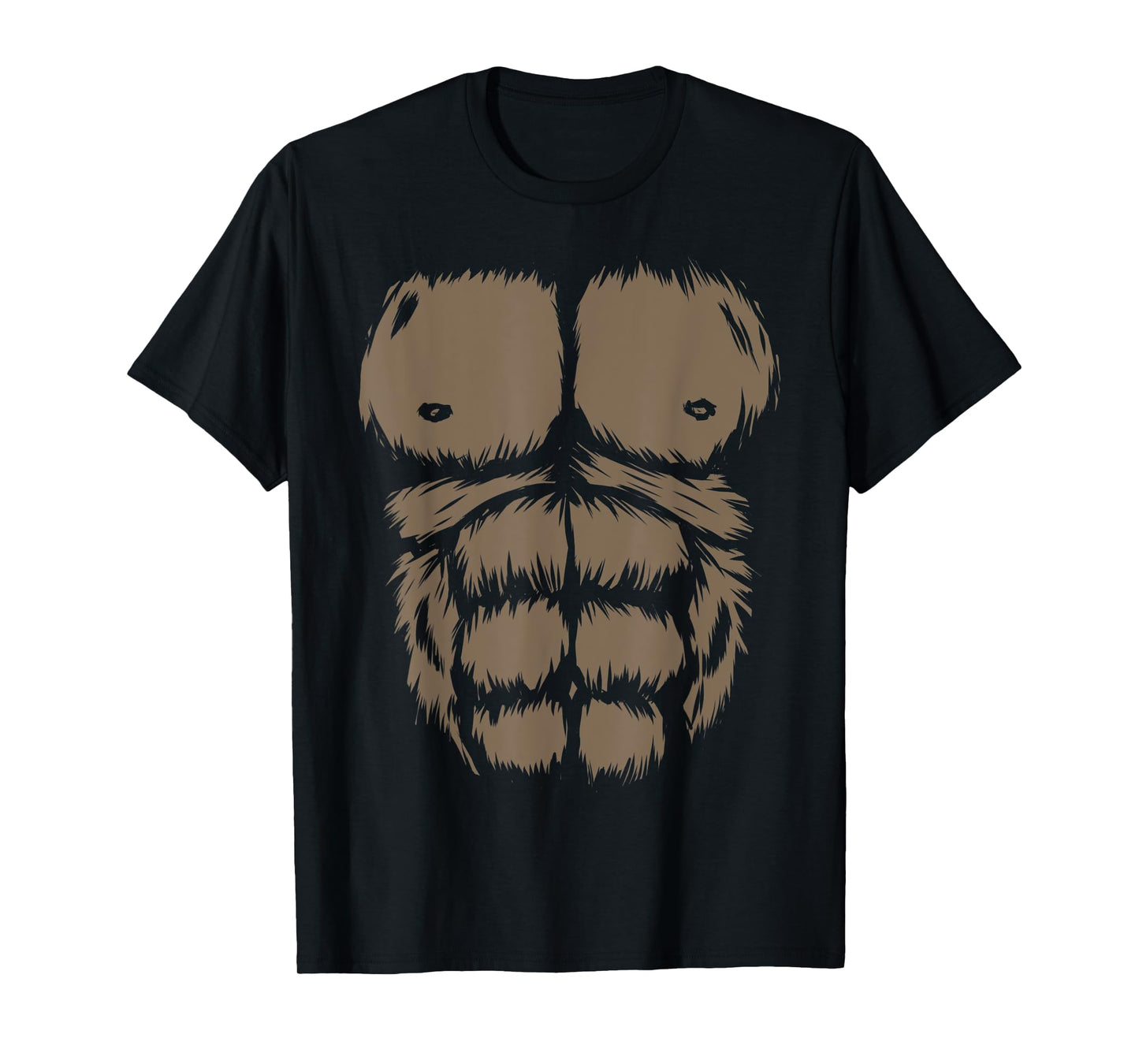 Funny Gorilla Chest Monkey Belly Abs Halloween Costume T-Shirt