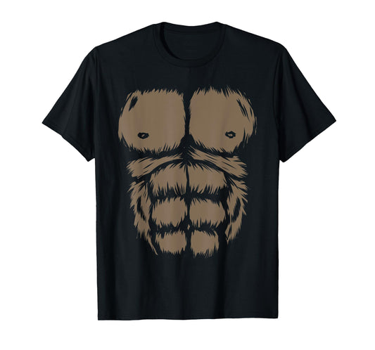 Funny Gorilla Chest Monkey Belly Abs Halloween Costume T-Shirt