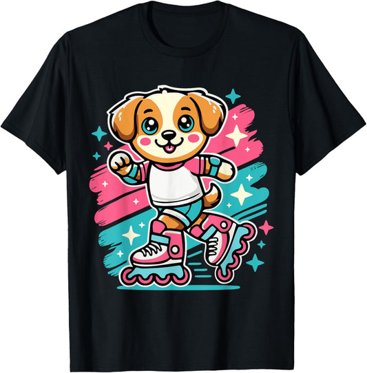 Rollerblading Dog – Cute Puppy on Inline Skates T-Shirt