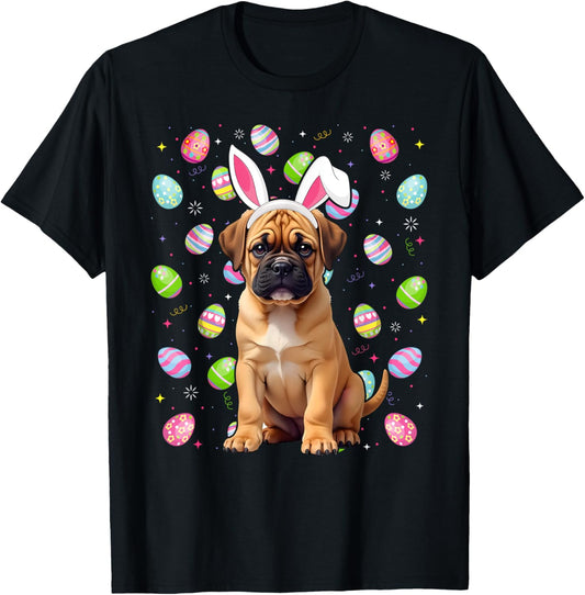 Bullmastiff Dog Easter Egg Hunt Bunny Ear Bullmastiff Easter T-Shirt