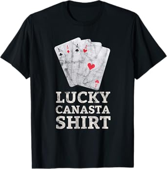Canasta Lucky Player Funny Canasta Card Game Lover Vintage T-Shirt