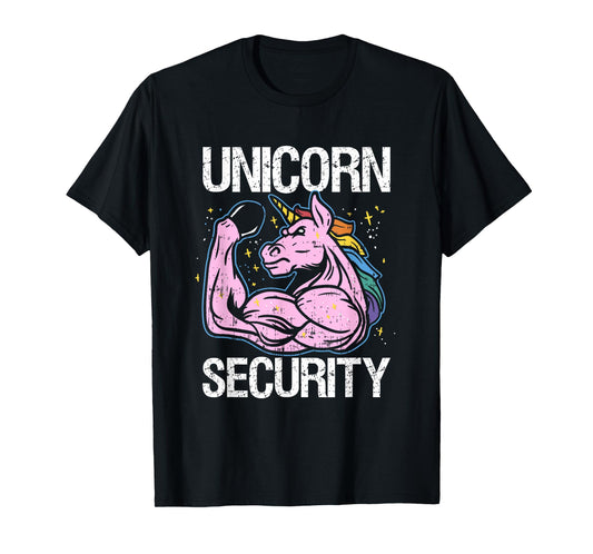Unicorn Security Funny Costume Police Halloween Dad Men T-Shirt