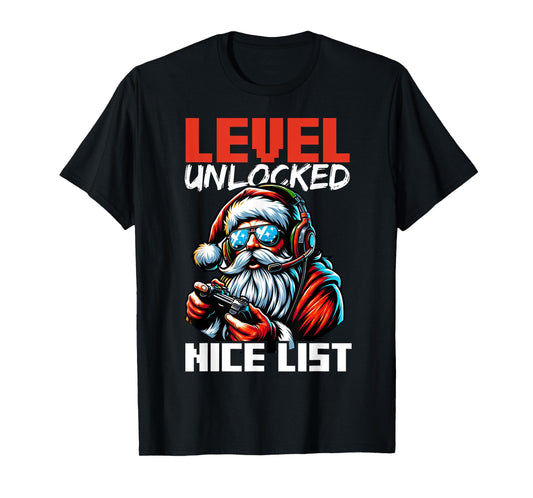 Christmas Gamer Boys Nice List Video Game Santa Xmas T-Shirt