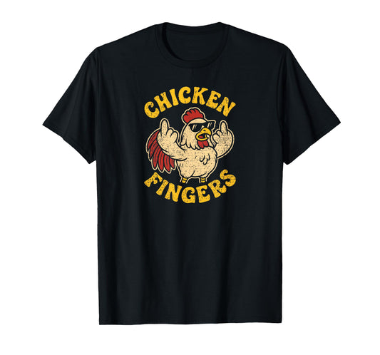 Angry Chicken Flipping Off Middle Fingers Pun Cluck Off Meme T-Shirt