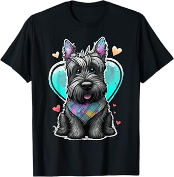 I Love My Scottish Terrier Scottie Dog Valentines Heart Art T-Shirt
