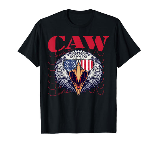 4th Of July Eagle Caw Retro American Flag Mens T-Shirt