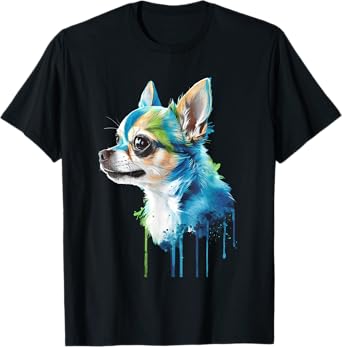 Cute Chihuahua Watercolor Painting Art Funny Chihuahua T-Shirt