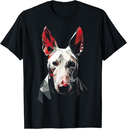 Bull Terrier Polygon Animal Pet Face Art Graphic Dog T-Shirt