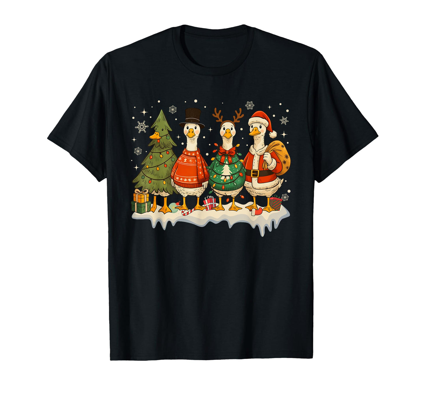 Funny Merry Goosemas Cute Xmas Goose Lovers Men Women Kids T-Shirt