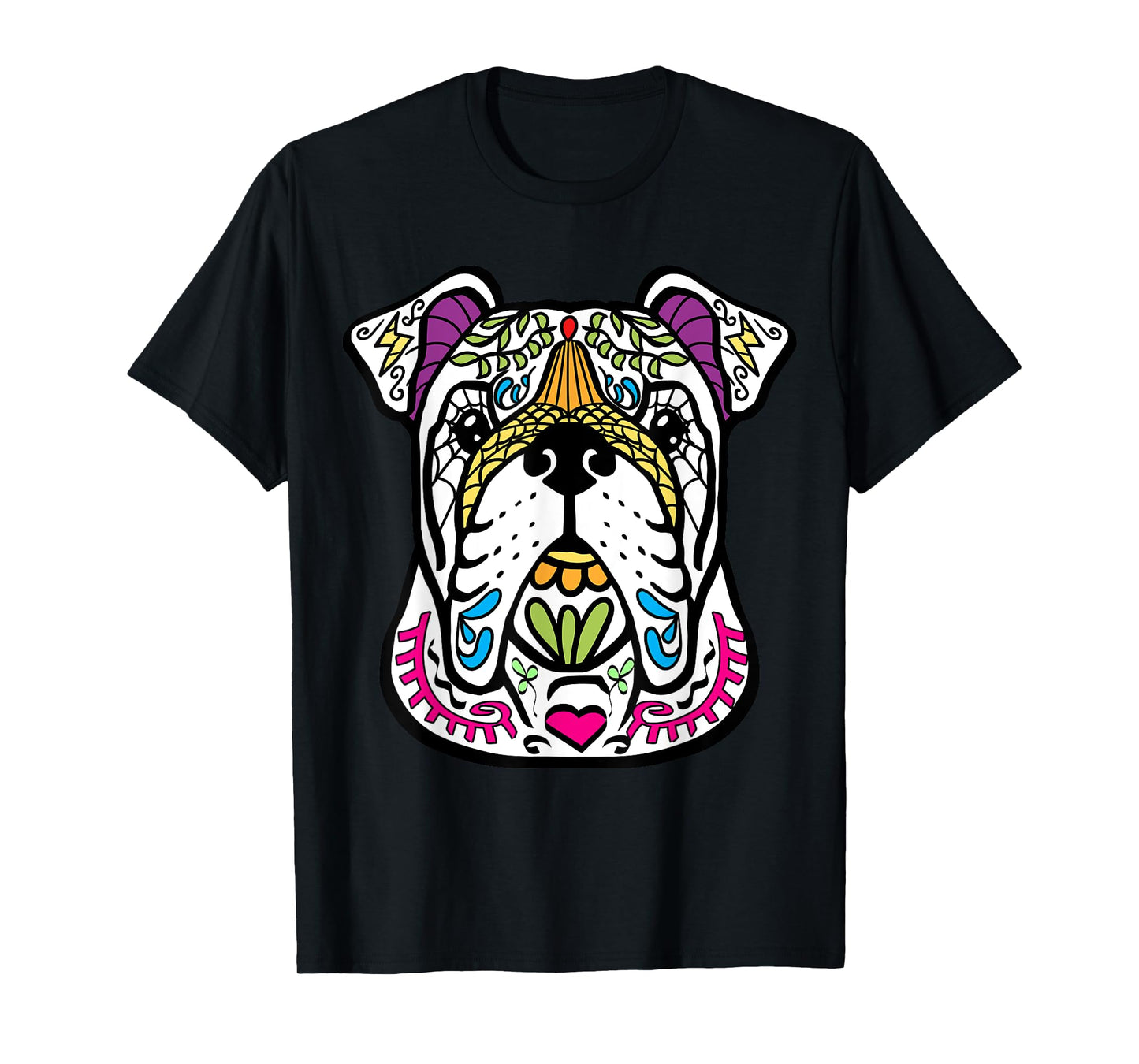 English Bulldog - Day Of The Dead Sugar Skull Dog Shirt Gift T-Shirt