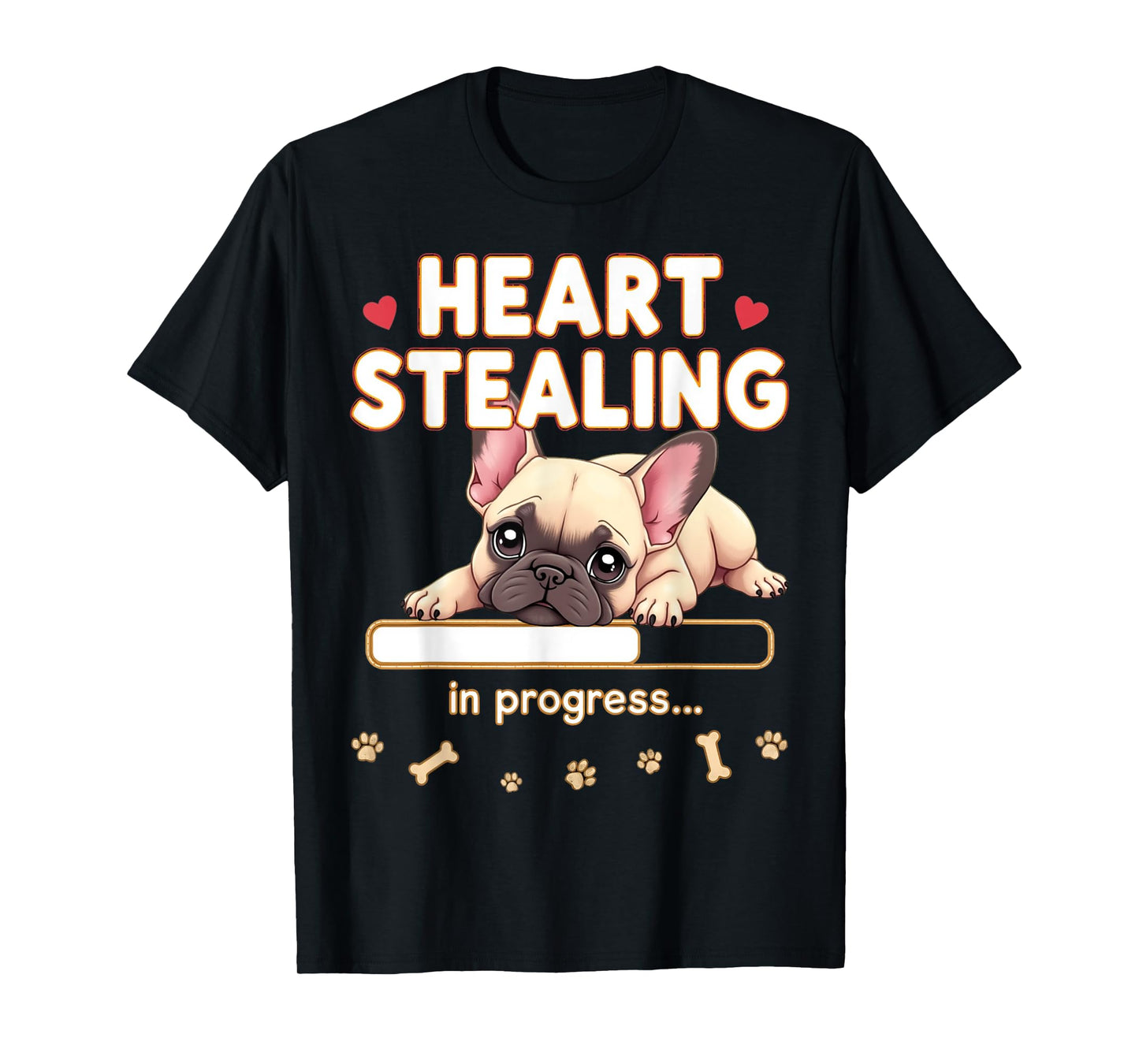 Heart French Bulldog Dog Funny Gift Frenchie Puppy T-Shirt