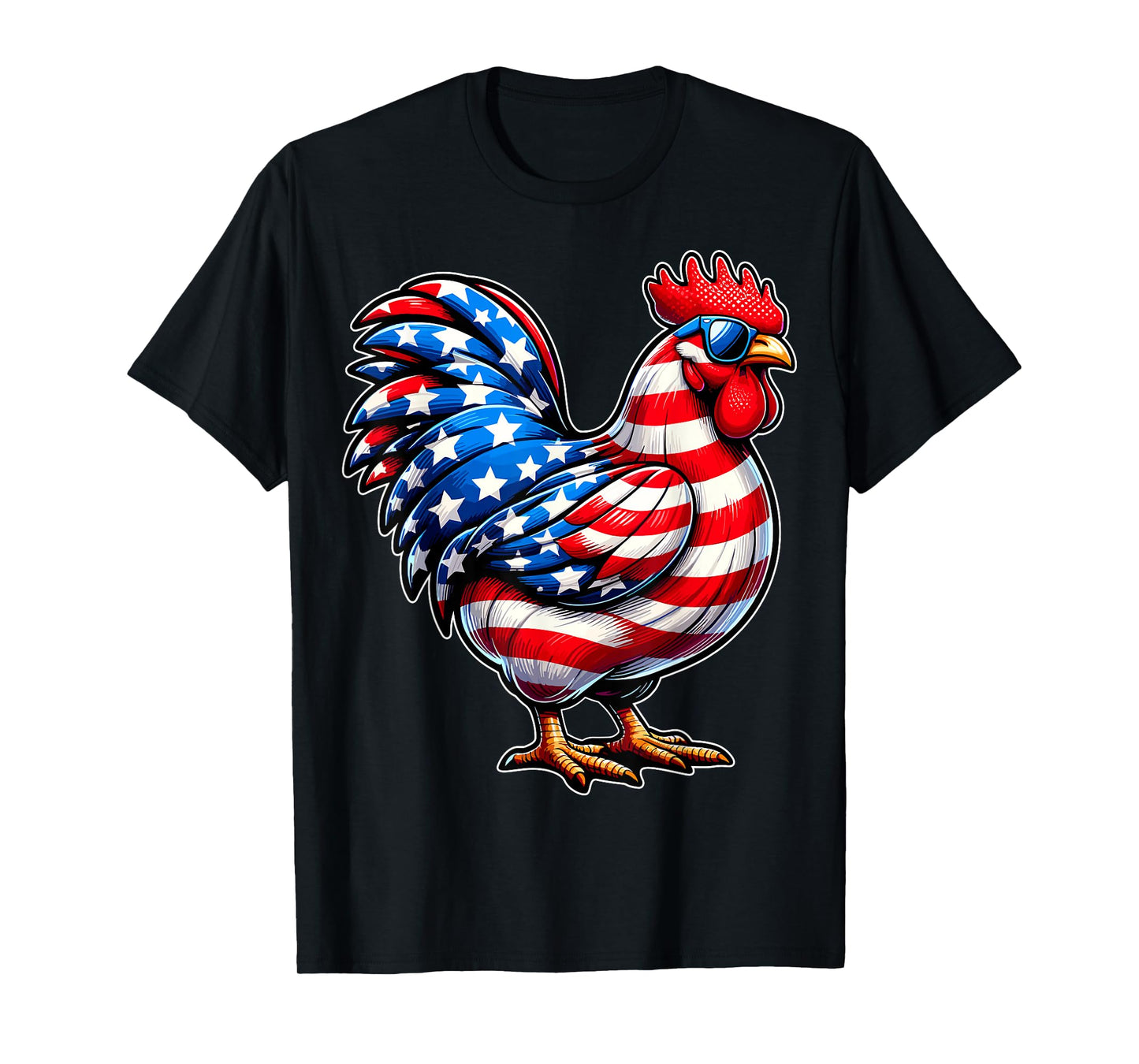 Chicken USA Flag Patriotic Chicken Lover 4th of July T-Shirt for Women Kids Men