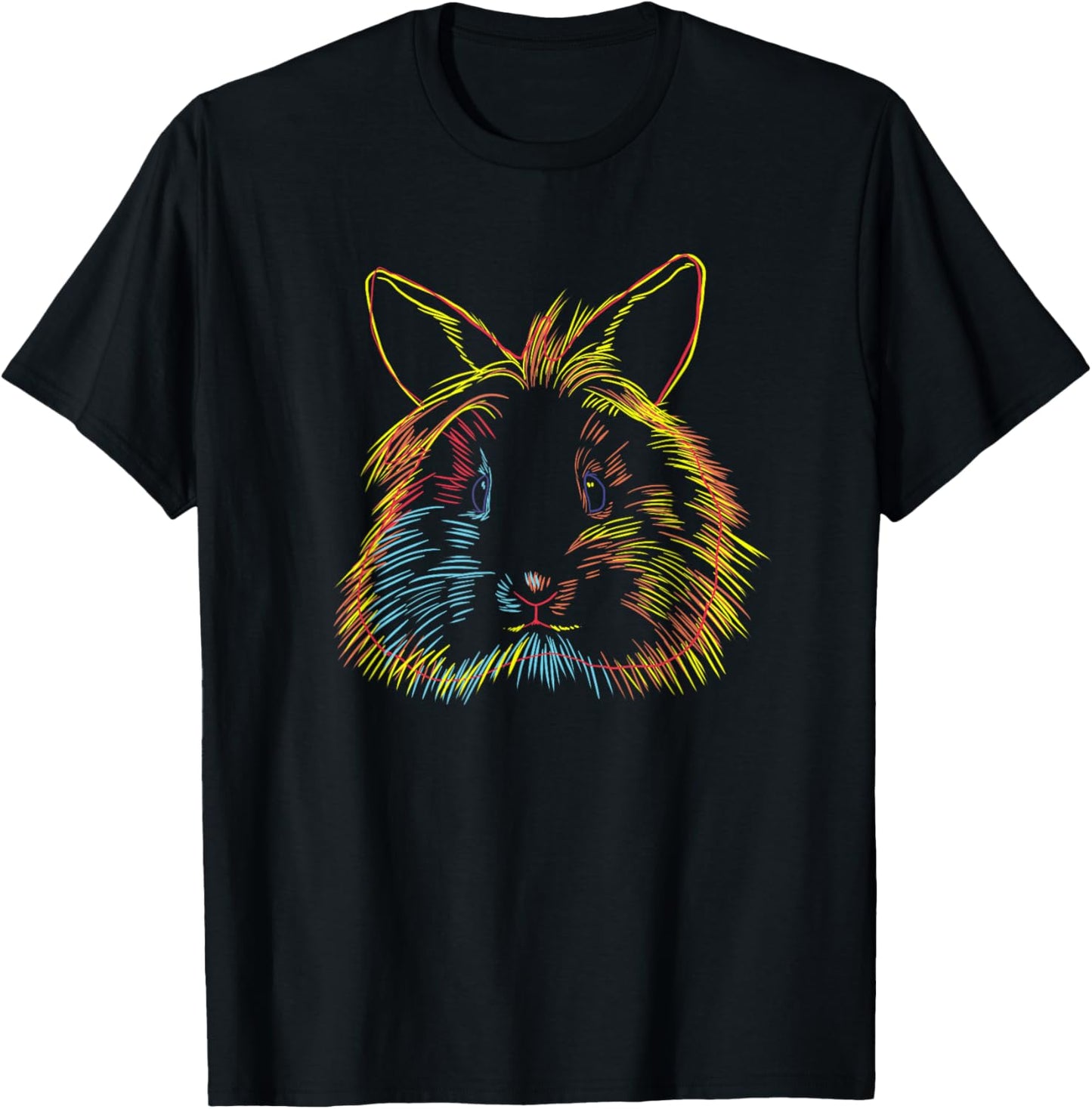Colourful Rabbit Lion Head Rabbit T-Shirt