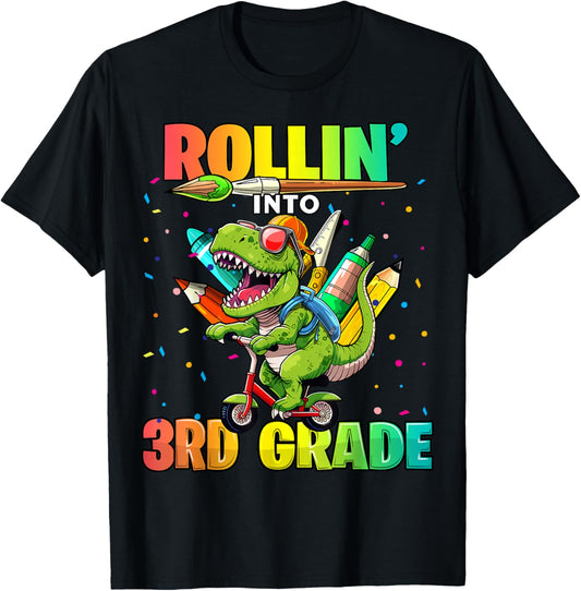 3rd Grade Dinosaur Back to School First Day of School Boys T-Shirt