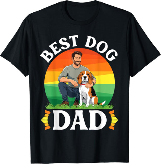 Sunset Daddy Best Dog Beagle Dad Happy Father Day Dog Papa T-Shirt