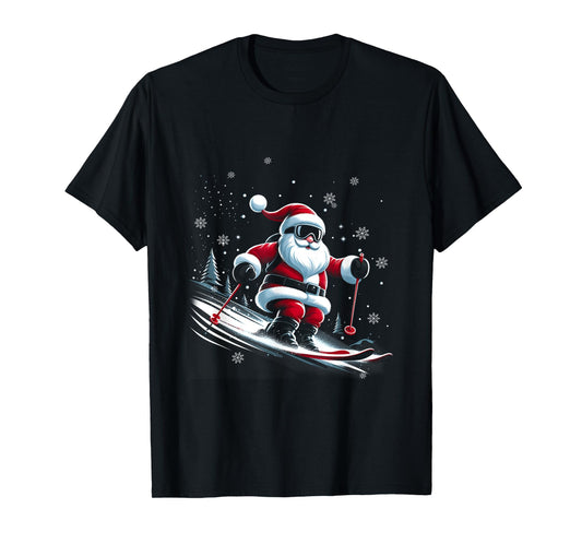 Skiing Santa Claus Christmas Ski Winter Sport X-Mas Skier T-Shirt