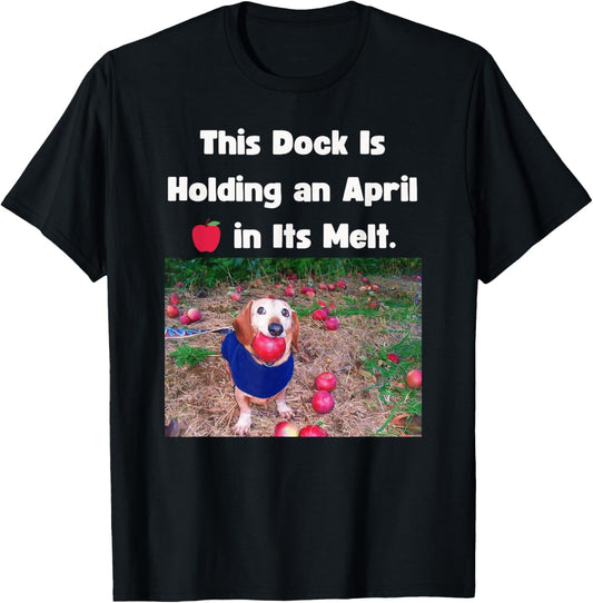 Apple Dog Meme Funny Dog With Apple In Mouth T-Shirt