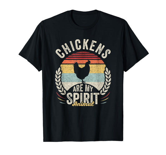 Vintage Retro Chickens Are My Spirit Animal Chicken Lover T-Shirt