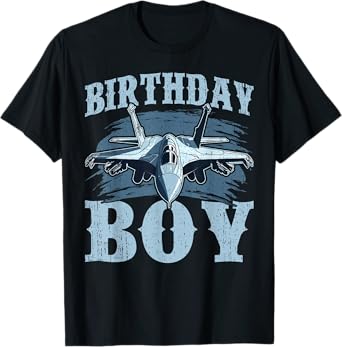 Birthday Boy Fighter Jet Aviation Design T-Shirt