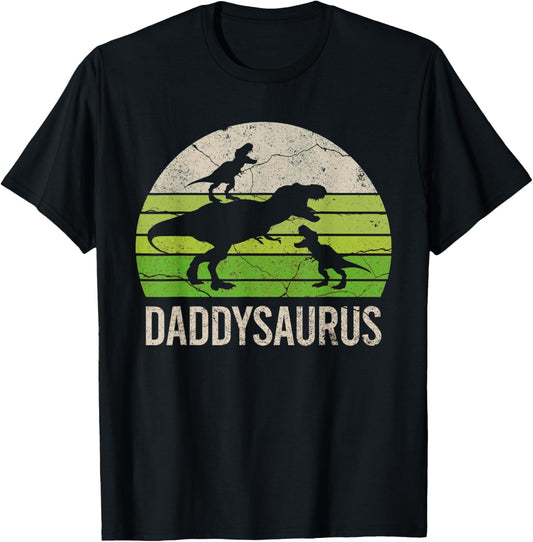 Daddy Dinosaur Funny Dad Daddysaurus 2 Two kids 2020 Gift T-Shirt