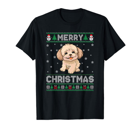 Maltipoo Dog Men Women Kids Ugly Christmas Sweater T-Shirt
