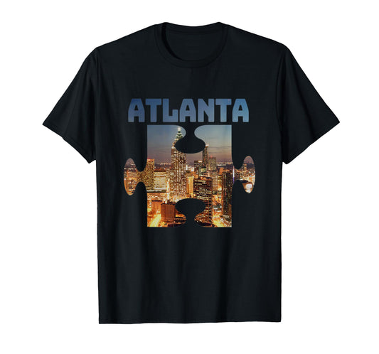 Atlanta Georgia City Skyline Souvenir Puzzle Piece Gift T-Shirt