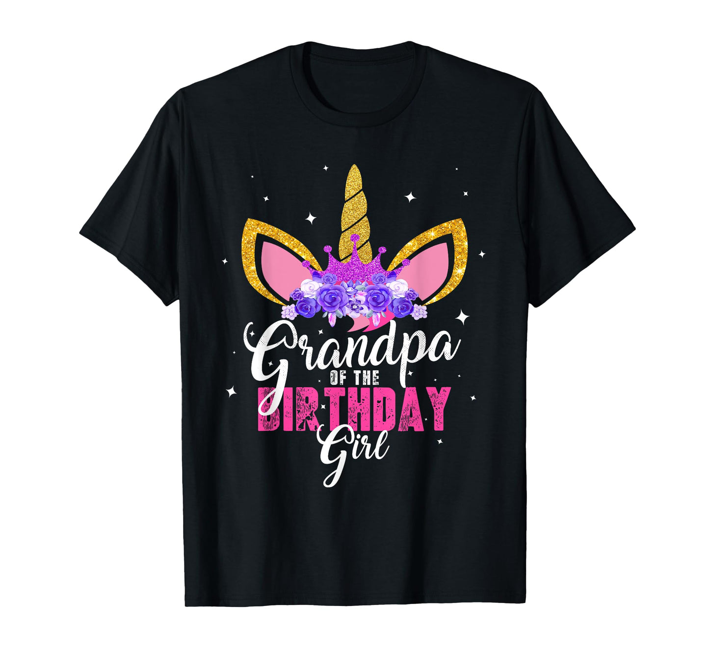 Grandpa Of The Birthday Girl Unicorn Princess Grandfather T-Shirt