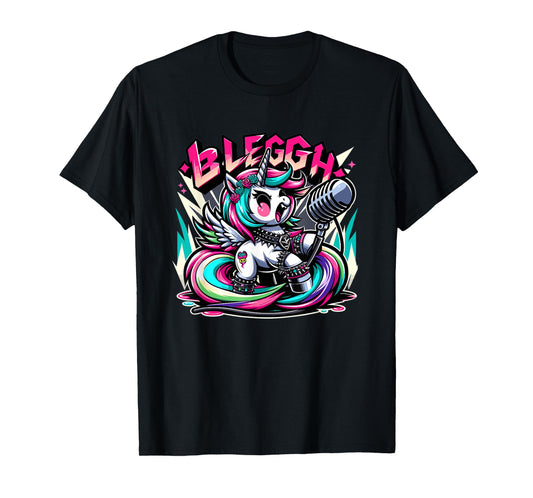 Blegh - Metalcore Unicorn Screaming Into a Microphone T-Shirt