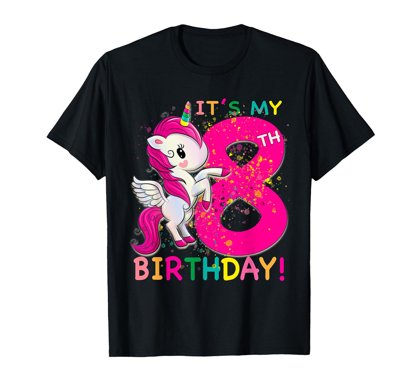 Kids Its My 8th Birthday Unicorn 8 year old Birthday girl T-Shirt